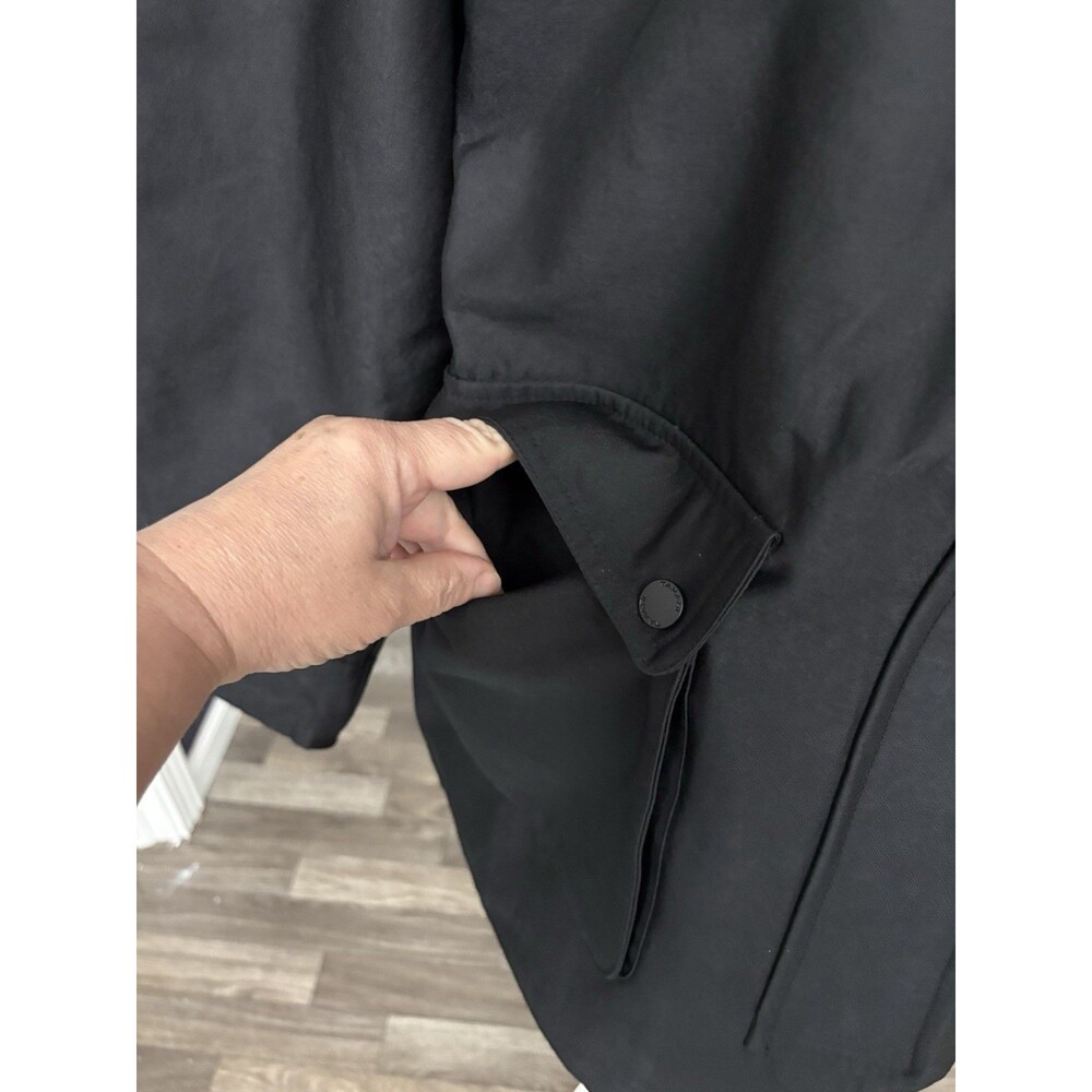 NWT Tahari Taylor Black Barn Jacket Corduroy Collar Toggle Snap Women's Coat L - Picture 12 of 16